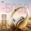 Sansui ANC Bluetooth Over-Ear Headphones with External Microphone - 50dB Active Noise Canceling