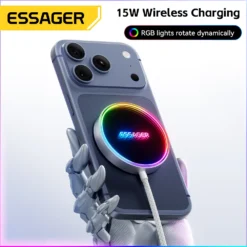 ESSAGER Magnetic Wireless Charger with RGB Fast Charging for iPhone 13-17 Models