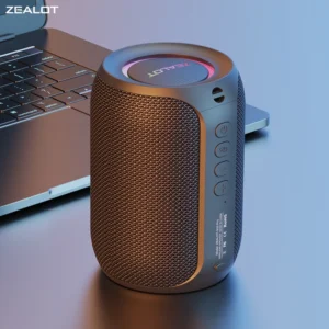 Bluetooth Outdoor Speaker with Waterproof Subwoofer and LED Light for Music Enthusiasts