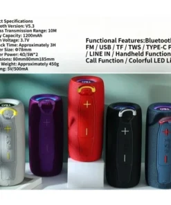 Alternative view of TG682 Portable Bluetooth Speaker - Powerful Bass, FM Radio & TF Card Support