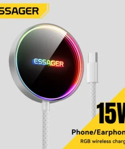 Alternative view of ESSAGER Magnetic Wireless Charger with RGB Fast Charging for iPhone 13-17