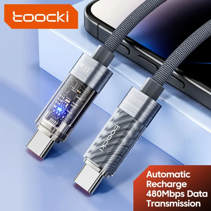 Toocki 100W Fast Charging Cable - 480Mbps Data Sync, Intelligent Power-Off - Image 5