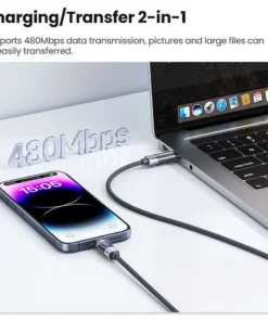 Alternative view of Toocki 100W Fast Charging Cable - 480Mbps Data Sync, Intelligent Power-Off