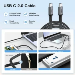 Alternative view of USB Type-C Fast Charging Cable 240W (5A) for iPhone