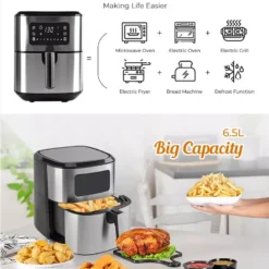 Alternative view of Commercial Stainless Steel Oilless Air Fryer with WiFi and Mobile App for Efficient Cooking