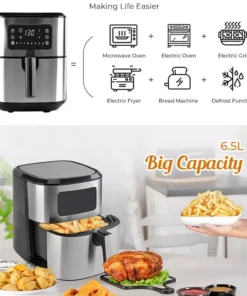Alternative view of Commercial Stainless Steel 220V Oilless Air Fryer with WiFi and Mobile App