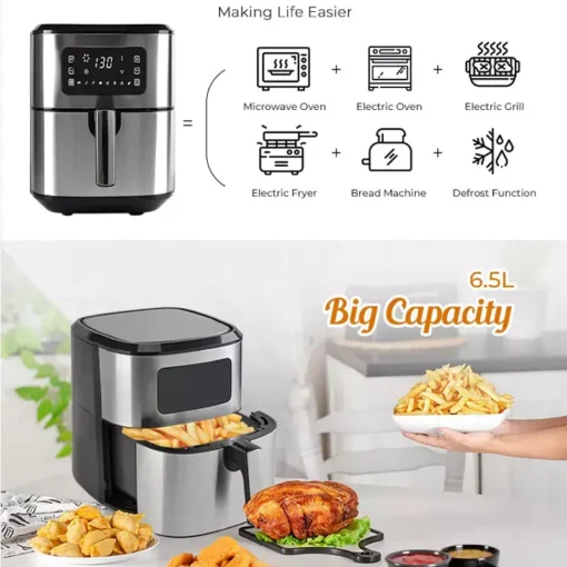 Commercial Stainless Steel Oilless Air Fryer with WiFi and Mobile App for Efficient Cooking - Image 2