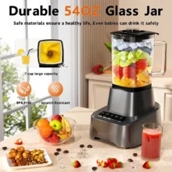 Alternative view of High-Speed Commercial Blender - 1200W Ice Crushing and Soup Juicer for Kitchen Use