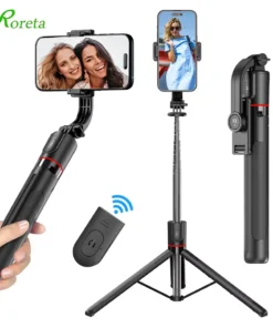 Roreta 1.7M Selfie Stick Wireless Tripod Stand with Bluetooth Remote Extendable Tripod for Mobile Phone Tlktok Live Streaming