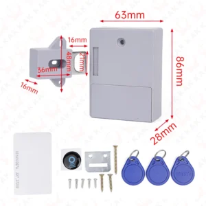 KAK RFID Electronic Cabinet Lock - Keyless Design for Child Safety on Drawers and Doors - Gray
