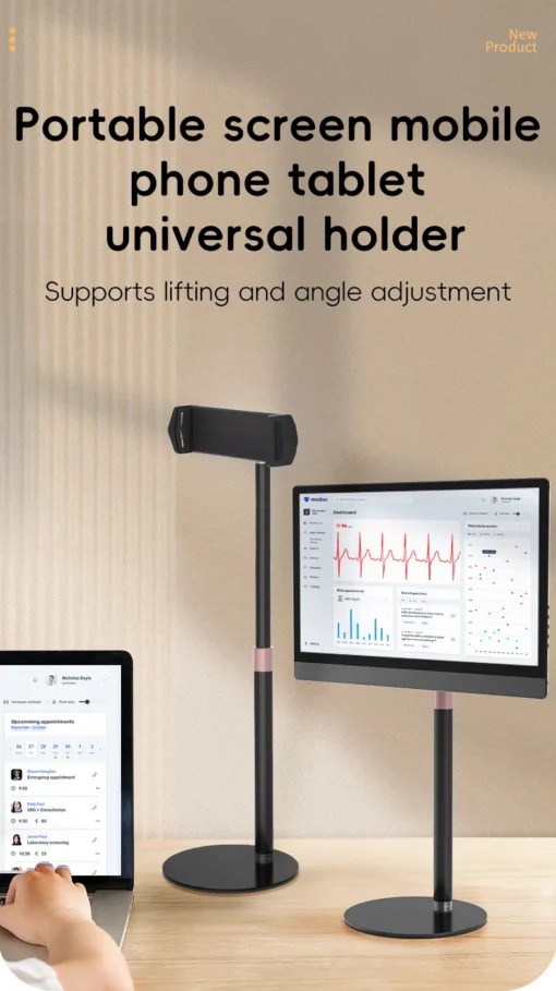 Height Adjustable Portable Monitor Stand with VESA Compatibility for Desk Use - Image 5