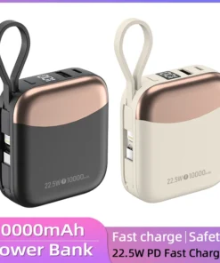 Power Bank 10000mAh PD 22.5W Fast Charging with Built-in Cables for iPhone and Android
