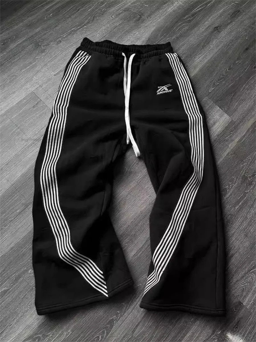 Street Hip-Hop Straight Leg Striped Jogging Pants for Men and Women - Image 2