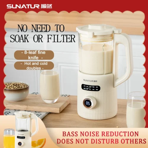 SUNATUR Soy Milk Maker and Mixer with Auto Heating - Home Use Soybean and Juice Machine
