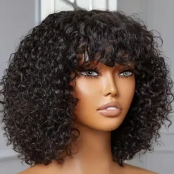 Human Hair Wig with Bangs, Honey Water Wave, for Women