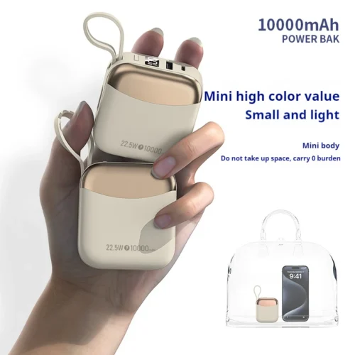 Alternative view of Power Bank 10000mAh PD 22.5W Fast Charging with Built-in Cables for iPhone and Android