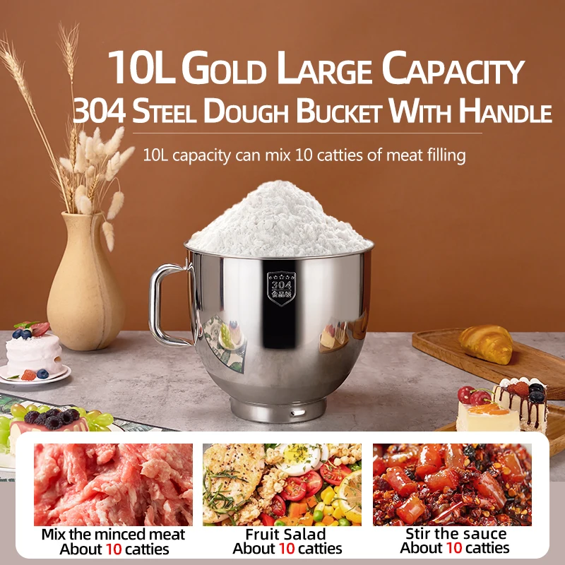 SUNATUR 10L 2200W Stand Mixer - Automatic Dough Kneader and Blender - Image 4