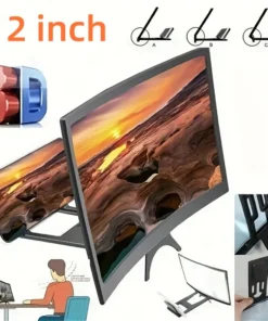 12 Inch 3D HD Phone Screen Magnifier Portable Smartphone Large Screen Amplifier Stand Curved Screen Movie Video Amplifier Stand