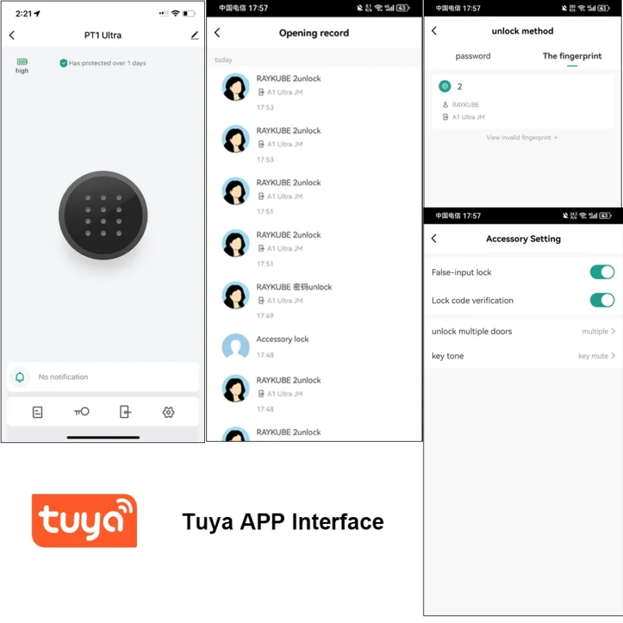 RAYKUBE Wireless Fingerprint Digital Keypad Lock - No-Dig Installation - Image 4