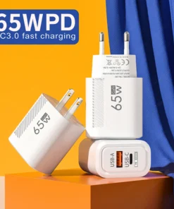 Alternative view of Total 65W USB-C Fast Charger - Quick Charge Wall Adapter for iPhone, Samsung, Xiaomi, Huawei, EU/US Plug