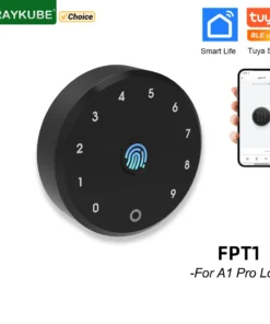 RAYKUBE Wireless Fingerprint Digital Keypad Lock - No-Dig Installation