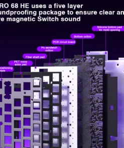 Alternative view of AULA HERO 68HE Magnetic Switch Keyboard Rapid Trigger 8K Return Esports Gamer Keyboard RGB Wired Gaming Keyboard