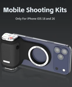 COMITOK Magnetic Phone Grip with Remote Control Portable Shooting Handle for iPhone Vlog Videos, Easy One-Hand Operation