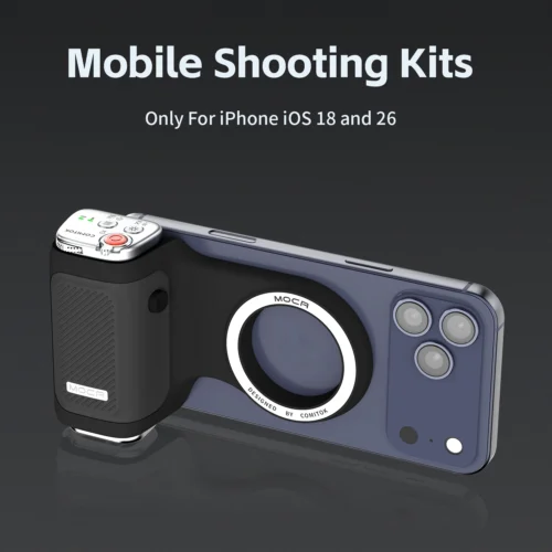 COMITOK Magnetic Phone Grip with Remote Control Portable Shooting Handle for iPhone Vlog Videos, Easy One-Hand Operation