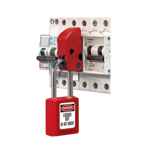 Alternative view of MasterLock Circuit Breaker Lockout Set – Universal MCB Lock with Toggle Lock for Safety