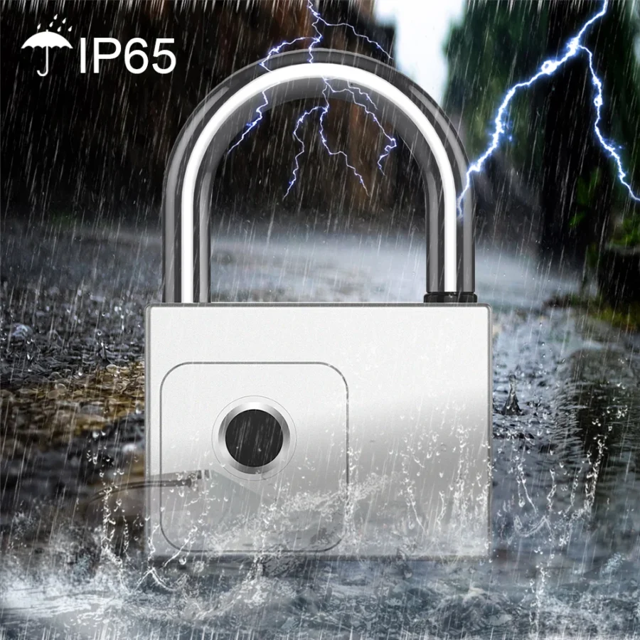 RAYKUBE Smart Fingerprint Padlock - Waterproof, USB Rechargeable, Quick Unlock - Image 3