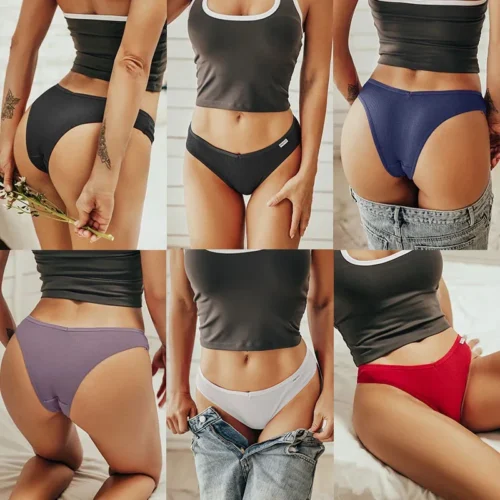 Alternative view of 5PCS/Set Cotton Lingerie Panties Sexy Underwear Women Briefs Tangas Female Underpants Pantys Thong Panties Bikini Solid 13 Color