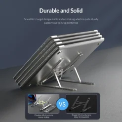 Alternative view of ORICO Adjustable Aluminum Laptop Stand – Portable Design with 7 Angles for MacBook and Tablets