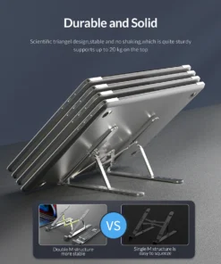 Alternative view of ORICO Adjustable Aluminum Laptop Stand – Portable with 7 Angles for MacBook and Tablets