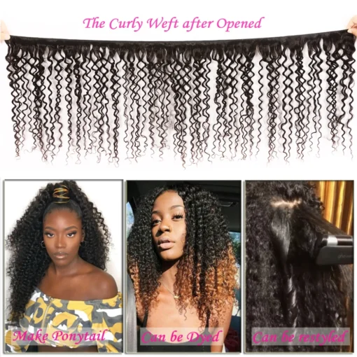 Malaysian Curly Human Hair Bundles Natural Color 8"-26" Remy Extensions for Weave - Image 4