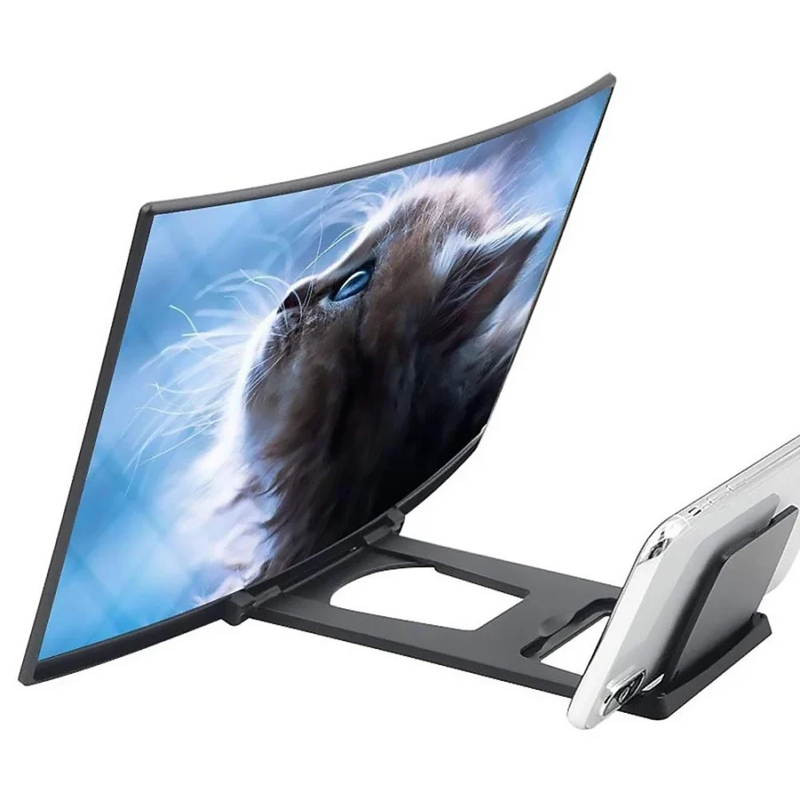 12 Inch Mobile Phone Screen Enlarged Bracket Display ABS Shell Acrylic Lens Reduce Radiation Curved 3D Magnifier Stand - Image 6