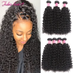 Alternative view of Malaysian Curly Human Hair Bundles Natural Color 8"-26" Remy Extensions for Weave