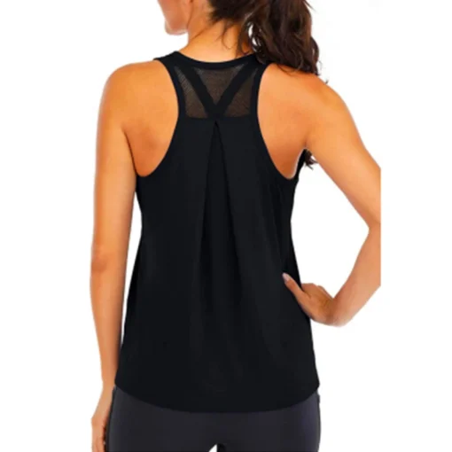 Yoga Shirt Quick-Drying Loose Sleeveless Tee for Women Fitness and Running - Image 3
