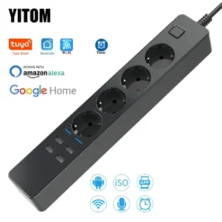 Alternative view of Smart Power Strip with WiFi and 4 USB Charging Ports for Alexa and Google Home Assistant