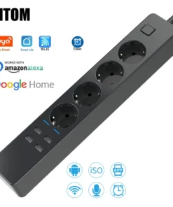 Alternative view of Smart Power Strip Wifi 4 EU Outlets Plug 4 USB Charging Port Timing App Voice Control Work with Alexa Google Home Assistant