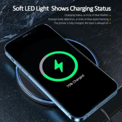 Alternative view of Essager 15W Fast Wireless Charger with Qi Technology for iPhone 14, AirPods, Samsung S22, Xiaomi, LG
