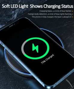 Alternative view of Essager 15W Fast Wireless Charger For iPhone 14 13 12 For Airpods Visible Qi Wireless Charging Pad For Samsung S22 S10 Xiaomi LG