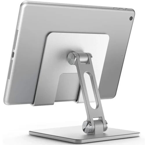 Aluminum Phone and Tablet Holder Stand for Desk - Portable Metal Support for iPhone and iPad