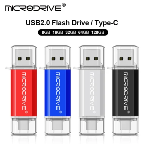 Alternative view of Type C and Micro USB Flash Drive - 128GB, 64GB, 32GB, 16GB, 8GB, 4GB Options