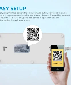 Alternative view of Smart Wifi Power Strip 3/4/6 EU 4USB Charging Port Timing with5V3.1A.Bluetooth Control Alexa Google Home Assistant
