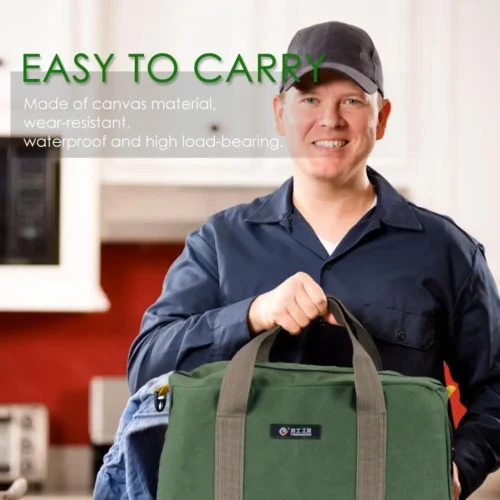Alternative view of Durable Thick Canvas Pouch Tool Bags Storage Organizer Instrument Case Portable For Electrical Tool Tote Bag Multifunction Case