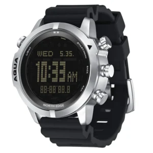Dive Computer Watch with 50M Water Resistance, Altimeter, and Compass for Men - black