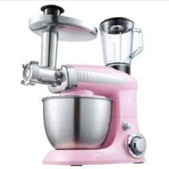 Electric Food Mixer - 6-Speed Stand Mixer with Whisk, Dough Hook, and Meat Grinder for Home Chefs