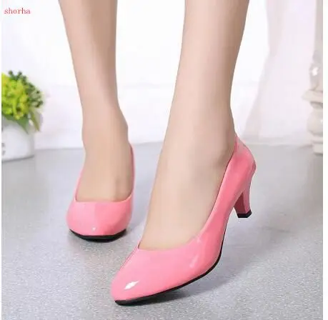 Summer Patent leather Low Heels Shoes Women Professional Shoes Ladies Shallow Mouth Work Shoes Elegant Ladies Office Shoes