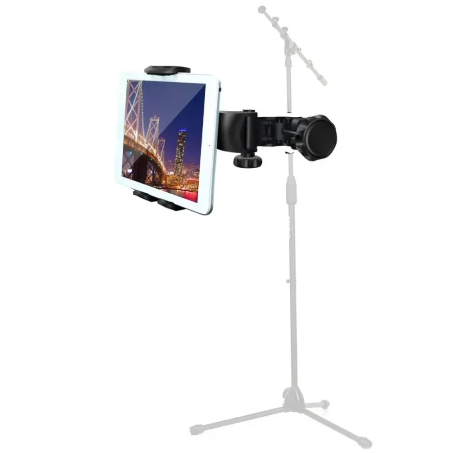 ABC Tablet and Phone Holder for Microphone Stand, Compatible with Apple iPad and iPhone (4.5-12.9") - Image 4