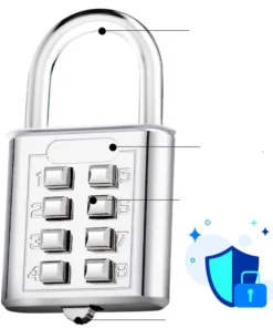 Alternative view of Zinc Alloy 8-Digit Combination Padlock for Luggage and Travel